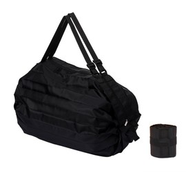 SensaBliss Eco Bag, Foldable, Large Capacity, Shopping Bag, Easy, Large Capacity, Adjustable Shoulder Strap, Shoulder Bag, Lightweight, Durable, Storage, Folding Bag, Convenience Store Bag, Black, A