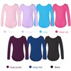 Girls Long Sleeve Team Basic Leotards For Kids, Cerulean, 4-6