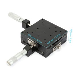 Keenso Linear Stage, SEMY100-AC 100 * 100 * 40mm Micrometer Manual Slide Table Trimming Cross Roller XY Linear Stage