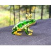 Globe Frog Prince Trinket Box Bejeweled Rhinestone Enamel Metal Magnetic