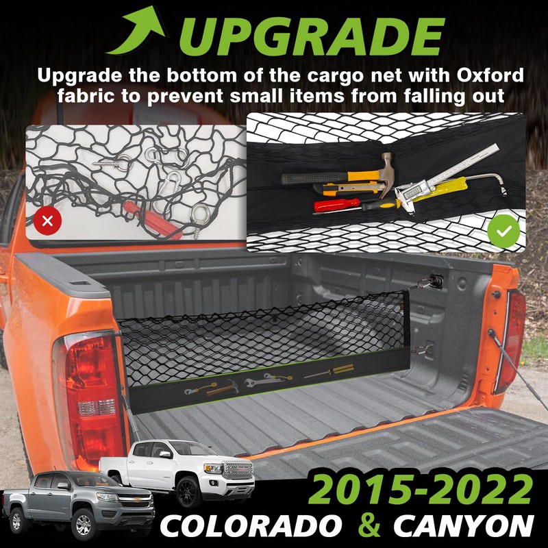 Muslogy Truck Bed Cargo Net Trunk Netting Compatible with 2015-2022
