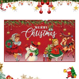 RFJYGWQM Christmas Floor Mats Santa Claus Doormat,Christmas Doormat Use,Dirt Trapper Matfor Indoor and Outdoor,Non-Slip and Easy to Clean,40 * 60CM