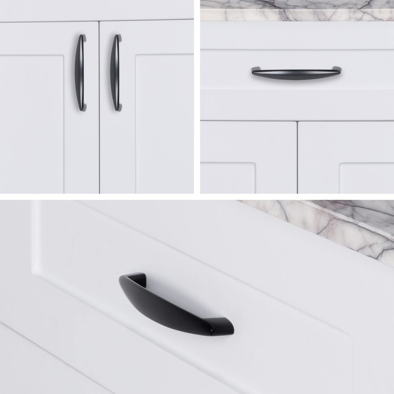 monti hardware | 5 Pack Flat Black 3.75 Inch Hole