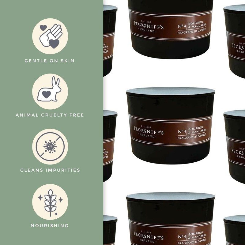 Pecksniffs Black Tall Bourbon & Mandarin Scented Candle | 3
