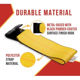 Mytee Products 4 Paack 4Inch x 11Inch Fixed End Tie Down Strap with Flat Hook and Bolt Loop - Replacement Ratchet Straps 5,400 lbs Working Load Limit, Heavy Duty 4 Inch Ratchet Straps