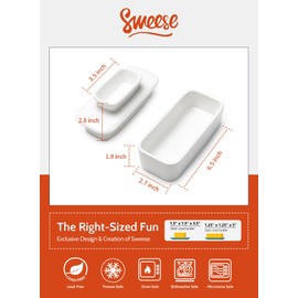 Sweese Butter Dish with Lid for Countertop, French Butter Keeper to Leave On Counter with Water Line, Porcelain Butter Dish, Butter Holder and Container Great for Kitchen Farmhouse Decor, White