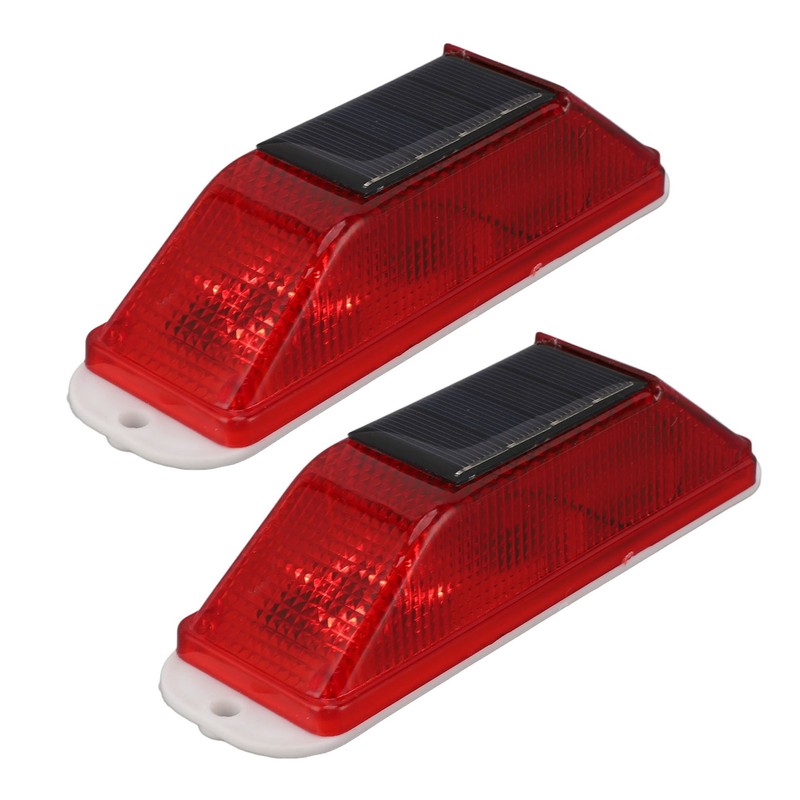 2pcs Solar Strobe Warning Light Waterproof Light Control High Bright