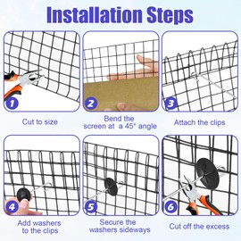 Solar Panel Bird Mesh Kit 6in x 100ft，Bird Deterrent PVC Wire, Bird Guard for Solar Panel Proofing to Prevent Pigeons Nesting Under Roof Solar Panels