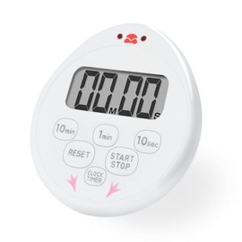 Dretec Buncho Timer Kitchen Timer Waterproof Stopwatch with Study Magnet Clock, White Mochi