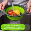 Small Collapsible Colander with Plastic Handles Round Silicone Kitchen Strainers