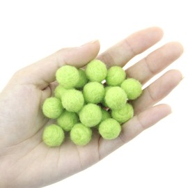 Zasy 15 mm Wool Felt Balls DIY Garland Beads Handmade Fashion Jewellery Accessories Pack of 20 (Light Green)