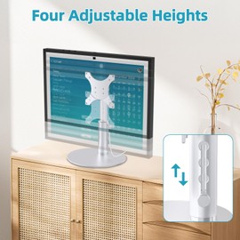 Letlar Adjustable Stand for Show 21/15, Tiltable Table Holder, Sturdy Aluminum Alloy, Smooth Angle Adjustment, Durable Desktop Bracket for Show 15 2nd Generation, Four Degree Height Device (Silver)