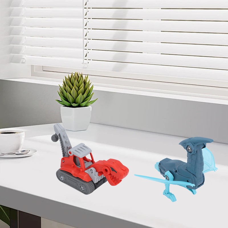 Kids DIY Vehicle Assemble Toy Imagination Development Dinosaur Transformation Car