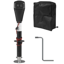 YELLOW JACKET Electric Trailer Jack, 5000lbs Power Tongue Jack 9"-32.5" with Waterproof Protective Cover & LED Light for Lifting RV Trailer, Horse