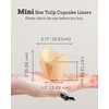 Bake Choice 200Pcs Mini Tulip Muffin Cases for Baking,Natural Parchment