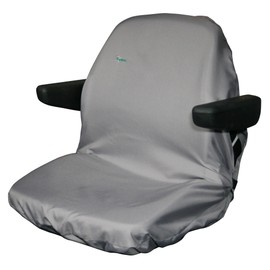 Town & Country Covers | Universal Tractor Seat Cover, Plant Hire Seat Cover, Standard & Large Size, Heavy Duty, Fast & Easy to Fit, Waterproof, Armrest & Headrest Slots (Grey, Large)
