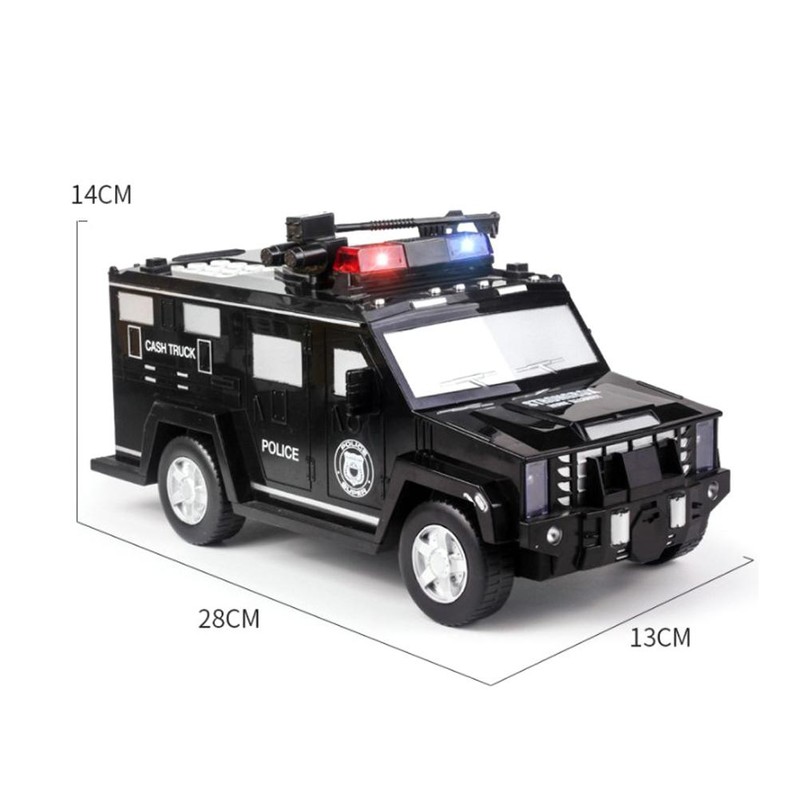 Kids Piggy Bank Music Light Simulating Armored Car Coin Bank