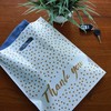 Premium White Retail Bags with Gold Polka Dots 12" x