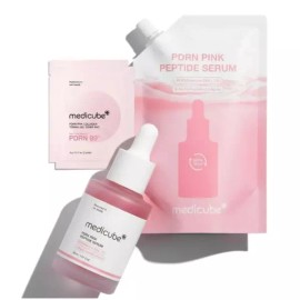 Medikube 메디큐브 피디알엔 핑크 펩타이드 앰플 30ml + 리필50ml + 겔 토너패드(2매입 x 2개) MediCube PDRN Pink Peptide Ampoule 30ml + Refill 50ml + Gel Toner Pads (2 pieces x 2)