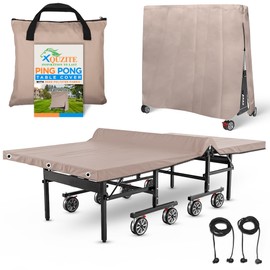 Table Tennis Cover - Ping Pong Table Cover, Outdoor table cover, Water-Resistant - Beige - 300D Durable Polyester Fabric