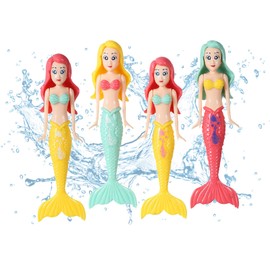 jiuhao Pool Diving Toys for Kids,4 Pcs Summer Fun Swimming Pool Dive Toy Mermaids for Girls Boys Pool Underwater Training Toys Diving Games Children's Gifts (Diving mermaid)