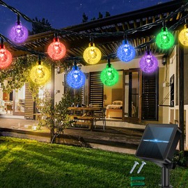 totpuc Solar Fairy Lights, 30LED Solar String Lights, 8 Modes Solar Lights Outdoor, 16Ft/5M Garden Lights, Solar Lights Outdoor for Garden, Party (Multicolour)