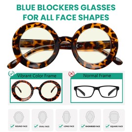 Eyekepper 12 pack Blue Light Blocking Reading Glasses Round Computer Readers for Women +1.75
