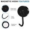 LOVIMAG Magnetic Hooks for Cruise Cabins,110Lbs Black Swivel Magnet Hooks,Heavy