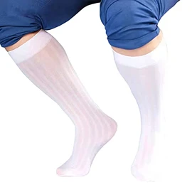 Pazalor Men's Socks, Transparent Cotton Blend, High Socks, Ultra Thin, Breathable, Non-stuffy, Antibacterial, Deodorization, Men's Sweat-Absorbent, Quick Drying, Spring and Summer, 1 Pair White - 0091