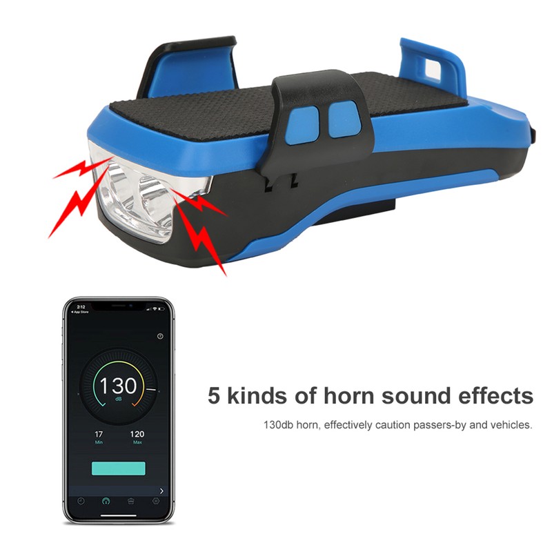 4 In 1 Multifunction USB Charging Bicycle Headlight with Horn