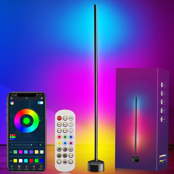 LED Floor Lamp RGB Dimmable Bluetooth Music Sync App Remote