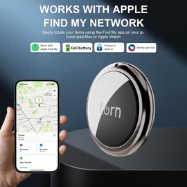 Item Finders Tracker Work for Apple Find My (iOS Only) APP GPS Tracker Tag for Dogs,Cats,Luggage, Keys, Backpack, Satchel Etc. (BW-Mix)