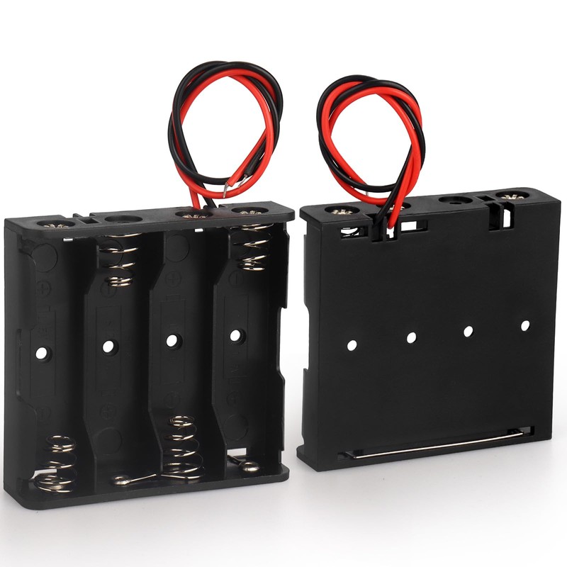 VWEICYY 2PACK 4 AA Battery Holder housing with Leads,2PCS 4