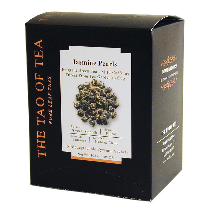 The Tao of Tea Jasmine Pearls Box Pyramid Sachets, 1.05