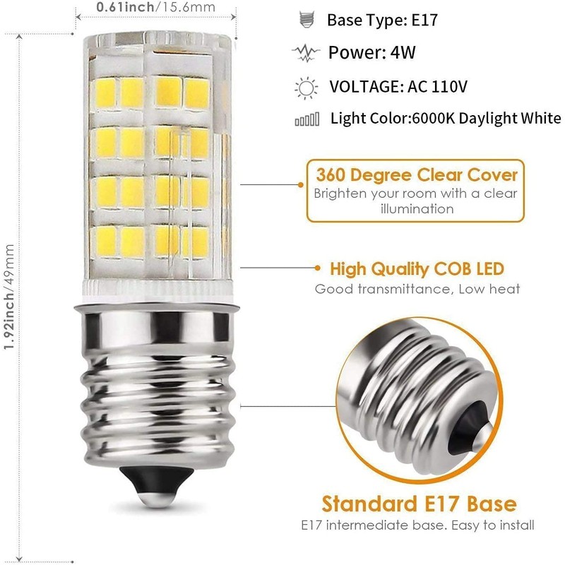 E17 LED Bulb for Microwave Oven,Kitchen Appliance Light Bulb, Stovetop