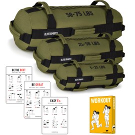 Elite Sports Workout Sandbag for Versatile, Intensive Core Muscles Fitness, Strength Training with Strategic Handle Placement (Unfilled)