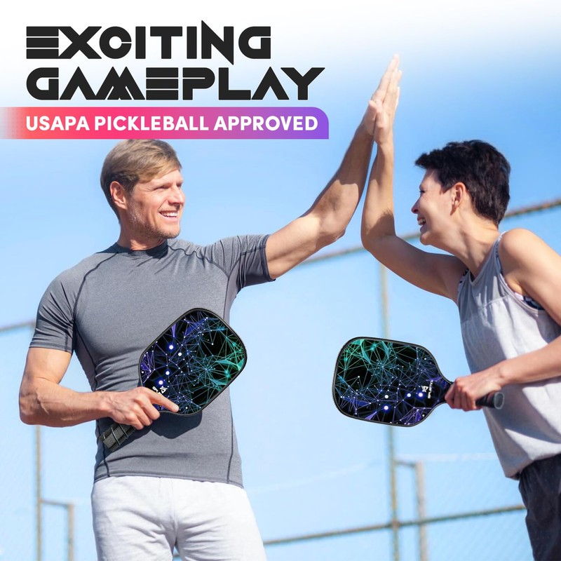 Spurtia Pickleball Paddles Set of 2 - USAPA Approved Fiberglass