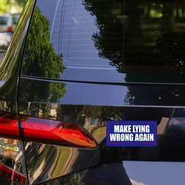 SODAVA [7.5"x3.75"] 3 Pcs, Make Lying Wrong Again Bumper Sticker, Political Sticker, Election 2024 Stickers, Funny Bumper Stickers, Vinyl Bumper Sticker for Car, Van, and SUV, Waterproof Decals