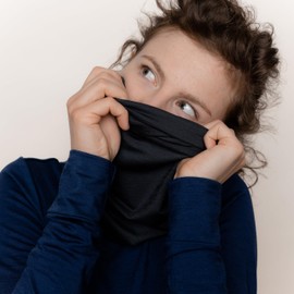 TOM FYFE Merino Tube Scarf Unisex Multifunctional Scarf 100% Merino Wool Made in Europe, charcoal