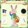 12FT Easter Outdoor Inflatable Decoration, Inflatable Bunny Jacquard Basket, Built-in