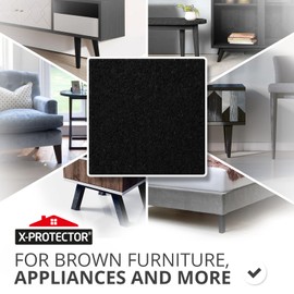 X-Protector Premium Felt Furniture Pads - 20 PCS 6 x 1/2" - Black Rectangular Pads with Tenacious Adhesive - Protects Hardwood, Laminate & Tile Floors