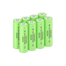 Fuspower Ni-MH AA Rechargeable Batteries AA 1.2V 1200mAh Nimh Rechargeable Batteries for Solar Lights, Recharge up to 1000 Times (8 Count (Pack of 1))