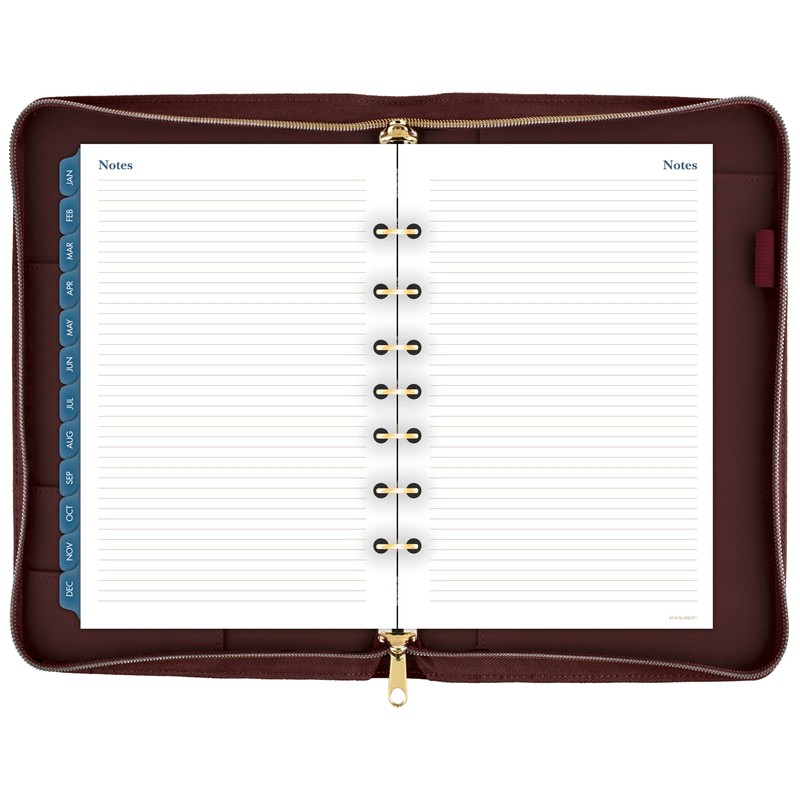 AT-A-GLANCE Faux Leather Undated Starter Set, 7-Ring, 5-1/2" x 8-1/2",