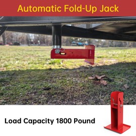 Fixirons 6'' Trailer Tongue Automatic Fold-Up Jack Foot Plate for 2-1/4" Jacks 2 Inch Inner Jack Tube for ATV/Snowmobile V·Nose Trailer