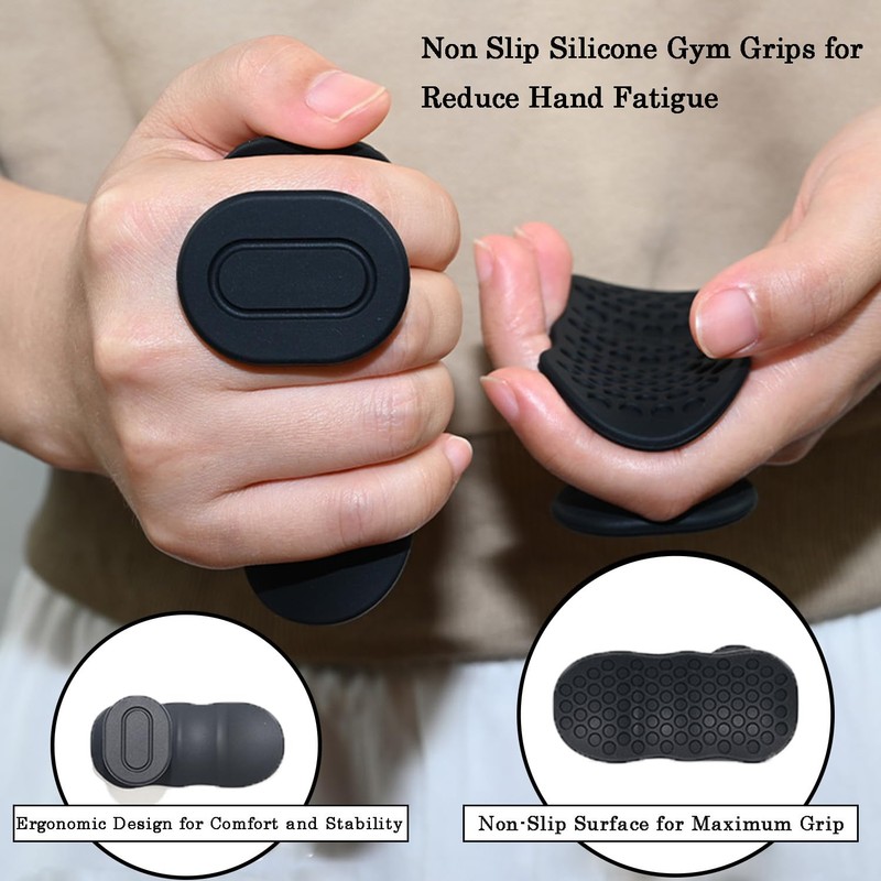 Gym Hand Grips，Ergonomic Rubber Hand Protector Gloves for Weight Lifting，Anti-Slip