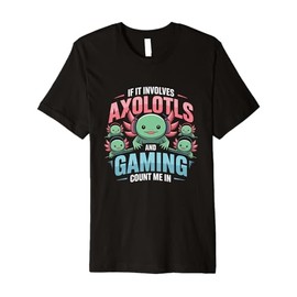 Gamer Kawaii Axolotl Anime Gift For Boys And Girls Premium T-Shirt