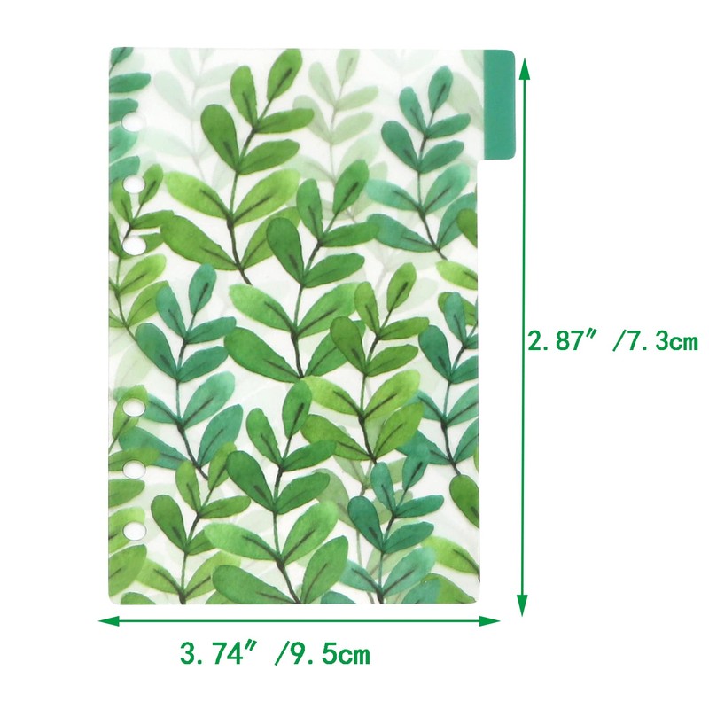 Plastic Binder Index Dividers, 6-Tab, Assorted Designs, Match for Standard