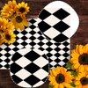 Nepnuser Black White Diamond Table Runner Tea Themed Party Decoration