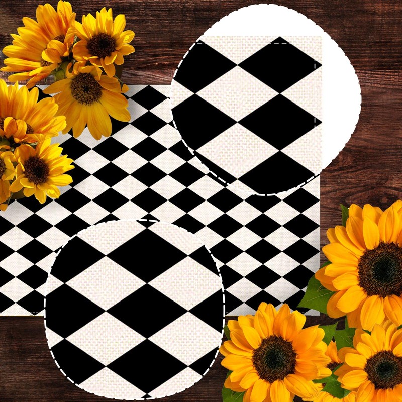 Nepnuser Black White Diamond Table Runner Tea Themed Party Decoration