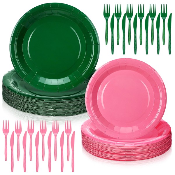 Yungyan 96 Pcs Pink and Green Birthday Party Decorations, Witch